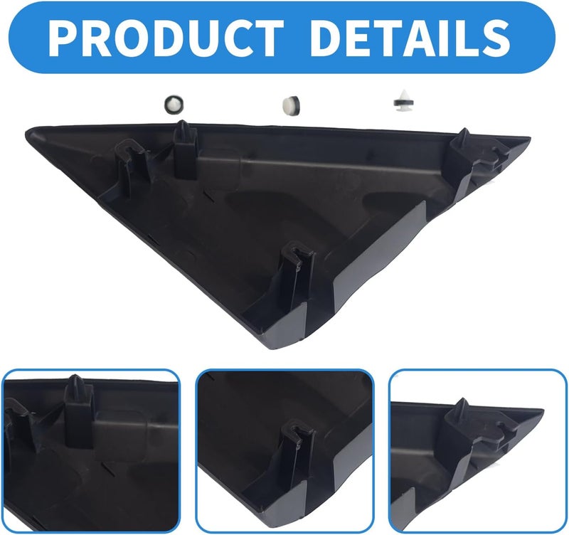 Spwrney Upper Fender Molding for Transit 150 250 350 HD 2015-2021, A Pillar Mirror Corner Cover Trim Accessories, Black, Passenger Right Side, 1PC - Image 5
